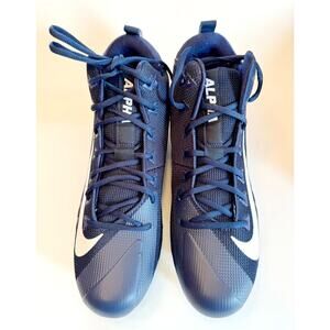 Nike Alpha Menace Pro Mid TD Promo Cleats, Men's Size 12.5 Navy Blue